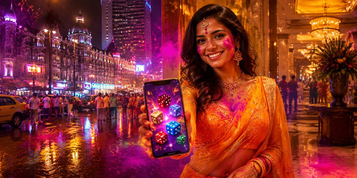 Players enjoying Aviator crash game on mobile during Holi festival in Mumbai